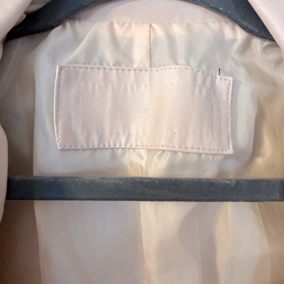 Light Pink Leather Jacket - No Label, size XS - Picture 3 of 4